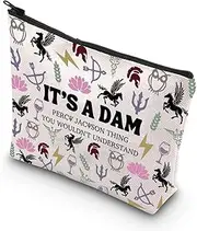 JNIAP Camp Half Blood Makeup Bag Camp Jupiter Gift 13 Cabins Gift I'd Rather Be In Camp Half Blood Zipper Pouch, It's a DAM, Fit