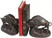 Bookends Bookend AMERICAN WEST Lodge Full Buffalo Resin Hand-Painted Hand-Cast