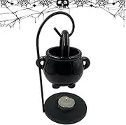 Cauldron Wax Melt Burner,Witch Cauldron to Warm Melt Wax | Witches Home Yoga Room Meditation Decor, Black Aroma Diffuser Candle Tealight Puchen