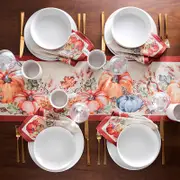 Elrene Home Fashions Botanical Harvest Pumpkin Engineered Table Runner, 13 x 70