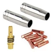 MB15 MIG WELDING CONSUMABLES KIT TORCH CONTACT TIPS NOZZLE SHROUD 14AK/15AK 13PC