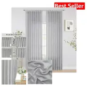 Stylish 40"x108" Gray Pinch Pleated Curtains - Semi Sheer Light Filtering Drapes