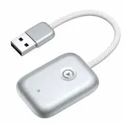 Wireless CarPlay Adapter Upgrade Wired to Wireless Apple CarPlay Compatible iOS Plug and Play Stable Connection(Silver)