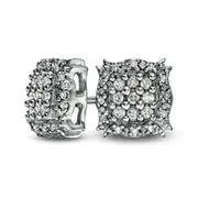 0.25 CT. T.W. Composite Diamond Scroll Stud Earrings in Sterling Silver
