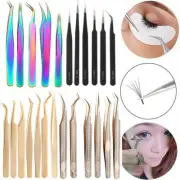 Eyelash Tweezers Eye Lash Clip Remover False Extension Curved Pointed✿