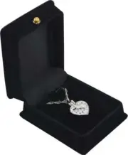 White Heart Pendant Urn w/20" chain & black velvet display box