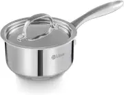 Sauce Pan with Lid, 1 Quart Stainless Steel Saucepan with Stay-Cool Handle, Mult