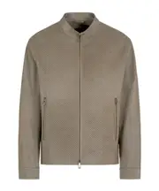 BLOUSON IN SEMI-VEGETABLE TANNED, PERFORATED NAPPA LAMBSKIN EU52 light brown