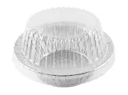 5 3/4" Deep Aluminum Foil Pot Pie Pan w/ Dome Lid 125/PK -Disposable Baking Tins