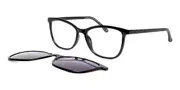 Square Clip-On Plastic Men's Glasses Online Black Size 52 - Lenses Included - Private Health Rebate - Blue Light Block - SmartBuy Collection