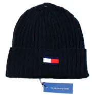 Tommy Hilfiger Dark Blue Knit Cuff Beanie Skull Cap Adult One Size NWT