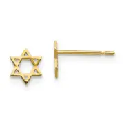 14k Yellow Gold Children's Star of David Post 6mm Earrings Madi K Kids Jewelry