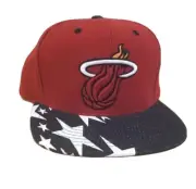 Miami Heat NBA Mitchell & Ness Snapback Flat Brim Collectible Stars Logo Hat NWT