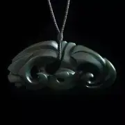 Large Freeform Jade Koru Flow by Nick Balme Pendant