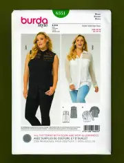Women's Shirt or Blouse Sewing Pattern Two Styles! (Plus Sizes 20-32) Burda 6551