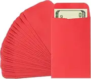 uxcell Money Envelope, 25 Pack 3.5" x 2.2" Cash Envelopes Money Holder Bags Budgeting Saving Challenge Letter for Gift Coins Checks Tickets Jewelry Passport Card, Red
