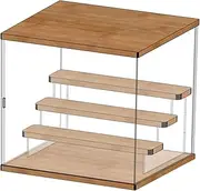 Clear Acrylic Display Case, 4 Tier Display Storage Box Countertop Showcase for Action Figures, Collectibles, Miniature Figurines Dustproof Storage & Organizing, L 32x26x30.4cm