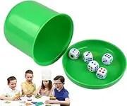 Arrovarp Dice Stacking Cup Set - Dice Play Set | Dice Shaker Cup for Bar Parties, Family Dice Games, Dice Shaker with 5 Dices, Funny Dice Cup Games