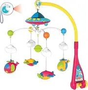Baby Musical Crib Mobile - Lights Projector Function Toddler Bed Bell Music Toy with Remote Control - Baby Bed Accessories, Nursery Decor for Boys and Girls