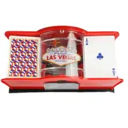 Evelots Playing Card Shuffler-2 Decks-Quiet-Easy Hand Cranked-Blackjack/Poker