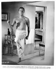 Dick Van Dyke in his pajama bottoms running in place in Divorce Am- Old Photo