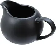 Matte Ceramic Simple Creamer with Handle, Small Coffee Milk Creamer Pitcher 8oz Black