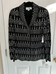 ONE OF A KIND ST. JOHN COUTURE BLACK EVENING SUIT -NWT! SZ 6