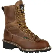 NIB - GEORGIA Men's GB00382 EH Leather WP LOGGER BOOTS - 10.5 M