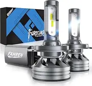 FAHREN H4 Light Bulb, 36000LM 900% Super Brighter, Real 1:1 Size, 9003/HB2 LED Fog Light for Night Driving, 6500K Cool White, 60000Hrs Long Service Life with Cooling Fan, Plug and Play, Pack of 2