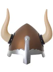 Bronze and Silver Viking Costume Helmet with Horns