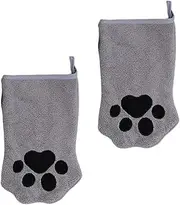 Cat Grooming Glove | 2X Cat Gloves for Grooming - Quick Drying Pet Care Supplies Double-Sided Bath Towel for Home Travel Short-Haired Outings Daily Use Bathroom Cleaning
