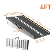 Folding Wheelchair Ramp Portable Aluminum Threshold Ramp 4FT 600LBS