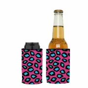 Stubbyz Pink Leopard Print Stubby Cooler 2-Pack
