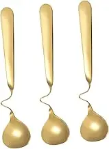 UTHCLO 3Pcs Decorative Honey Spoons with Curved Handle for Use for Desserts and Mixing Beverages Elegant Finish