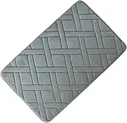 Non Slip Bath Mat Embossing Coral Velvet Bedroom Rug Solid Colors Floor Mats Sponge Non-Slip Bath mat Non Slip Mat (Color : X D.Gray, Size : 500MMx800MM)