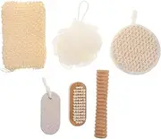 GANAZONO Bathing Accessories Set Natural Sisal Exfoliating Mesh Sponge Bath Cleansing Brush Feet File For Deep Cleansing And Skin Care