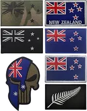 [YOYUMI] New Zealand Flag Patch Ir Reflective Military Tactical Morale Patches Armband Hook and Loop Pack of 7