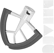 FUNYKICH 4.5/5 Quart Flex Edge Beater for KitchenAid Tilt-Head Stand Mixer, All-Metal Die Cast Blade with Both-Sides Flex Silicone Edges Bowl Scraper, 6 PCS Cake Scraper, Mixer Accessory Attachments
