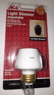 Ace Light Dimmer 34329 Adjustable 150 Watts Dim Lamp Incandescent Bulbs New