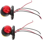 VALICLUD 2Pcs High Intensity Red and Yellow Side Marker Lights for Trucks Trailers Rvs Safety Signal Lamp for Parking and Turning Easy Installation