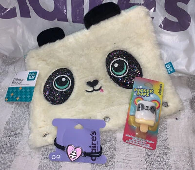 Pen + Gear Plush Panda Binder Pouch Claire’s Br Lipgloss Backpack Clip Lot