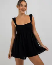 [Mooloola] Mooloola Women's Aubrey Playsuit in Black Size 10 10 Black
