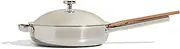 [Our Place] Titanium Always Pan Pro - 10.6” (2.8 Qt) No-Coating Nonstick Technology | Tri-Ply Titanium & Stainless Steel | Safe for Oven, Induction & Cooktops up to 1000°F | Beechwood Spatula | Chrome