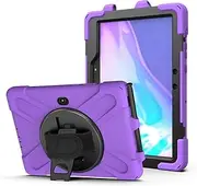 Jarttarn Case for Galaxy Tab Active Pro 10.1 inch SM-T540/T545/T547,Kickstand with 360 Degree Rotatable 3 Layer Hybrid Heavy Duty Shockproof Hand Strap Shoulder Strap Design (Purple)