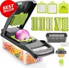 Vegetable Chopper, Multifunctional Dicer, Slicer, Cutter, Basket, Grey