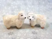 Cracker Barrel Ceramic Mini SHEEP/LAMBS Salt & Pepper Shaker Set - NEW - READ-