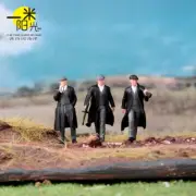 Resin 1/64 Diorama Scene Props Miniature Figure Black Suit Agent Man 3pcs Toys