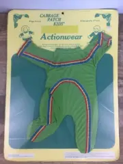 Vintage Cabbage Patch Kids Doll Clothes Poseable Actionwear Geen Rainbow Stripe