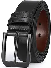 [beltox fine] Men’s Casual Leather Jeans Belts 1 1/2” Wide 4MM Thick Alloy Prong Buckle Work Dress Belt for Men