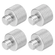 Mic Stand Adapter 3/8 Male x 5/8 Female Camera Screw Thread Adapter Silver 4Pack